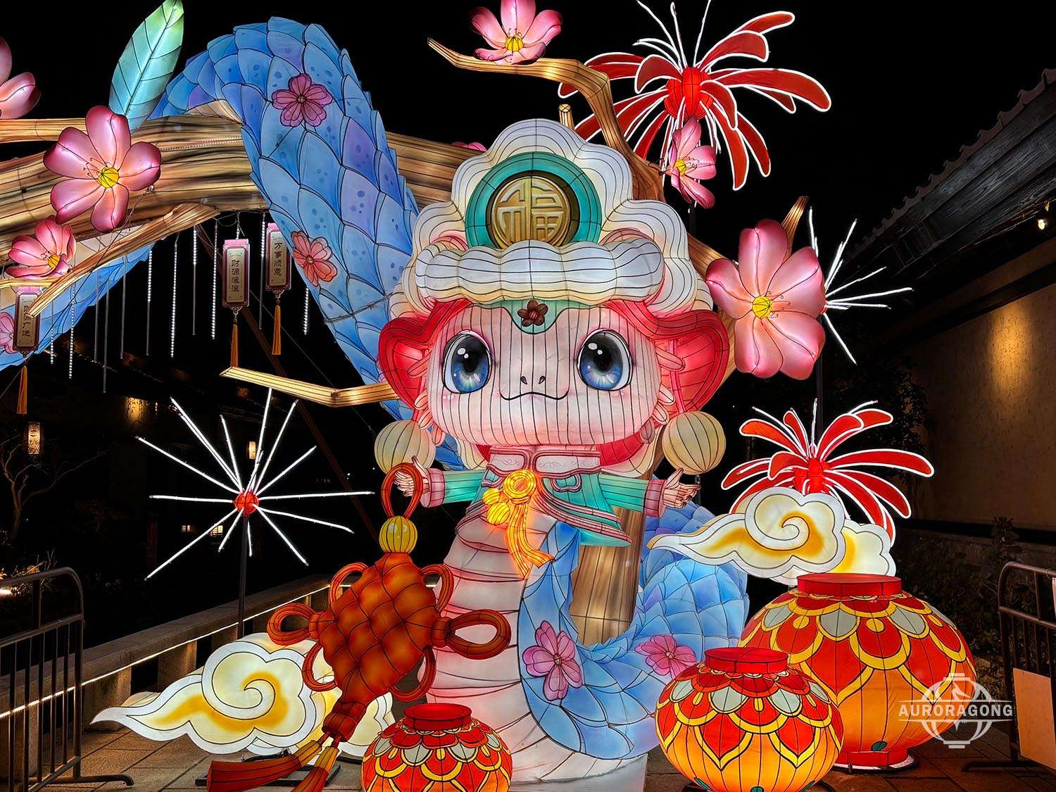 Chinese New Year Lanterns for 2025 snake zodiac display