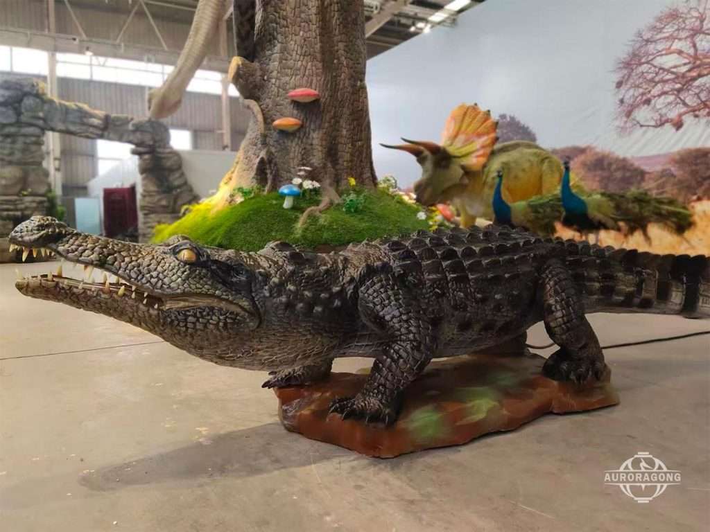 Life size animatronic crocodile