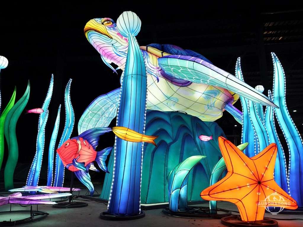 ocean themed turtle lantern for festival display
