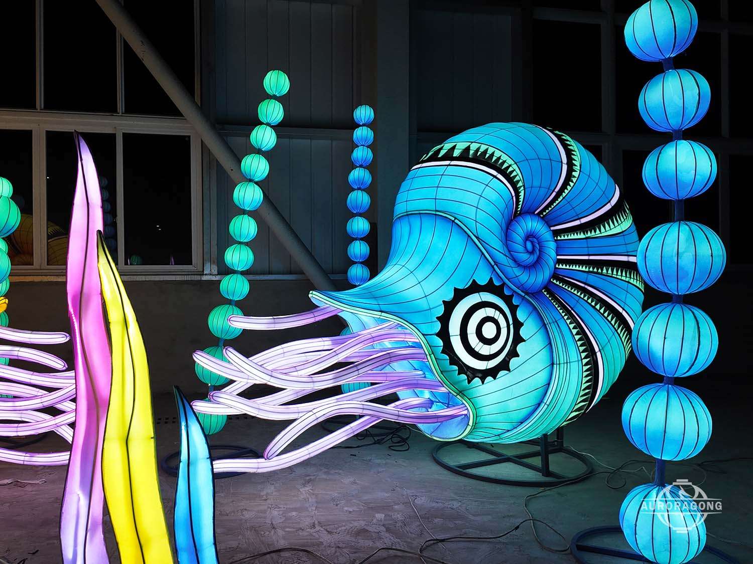 ocean themed lantern display for lantern festival