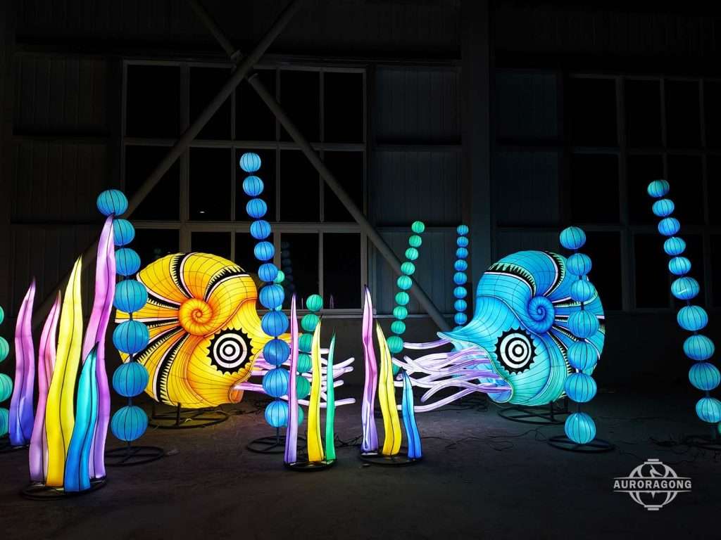 sea turtle and fish lanterns for ocean light festival