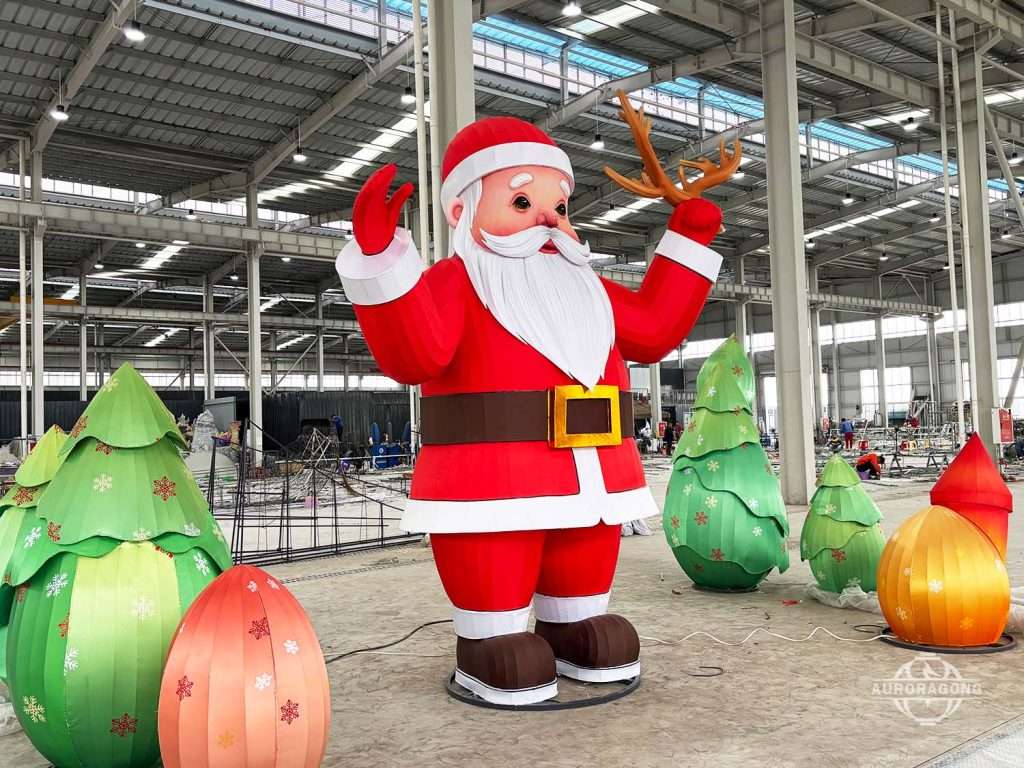 Giant outdoor Santa Claus lantern