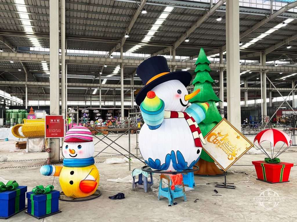 Life-size snowman lantern