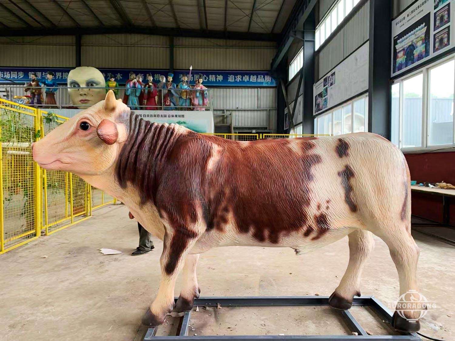 Life-sized animatronic cow 