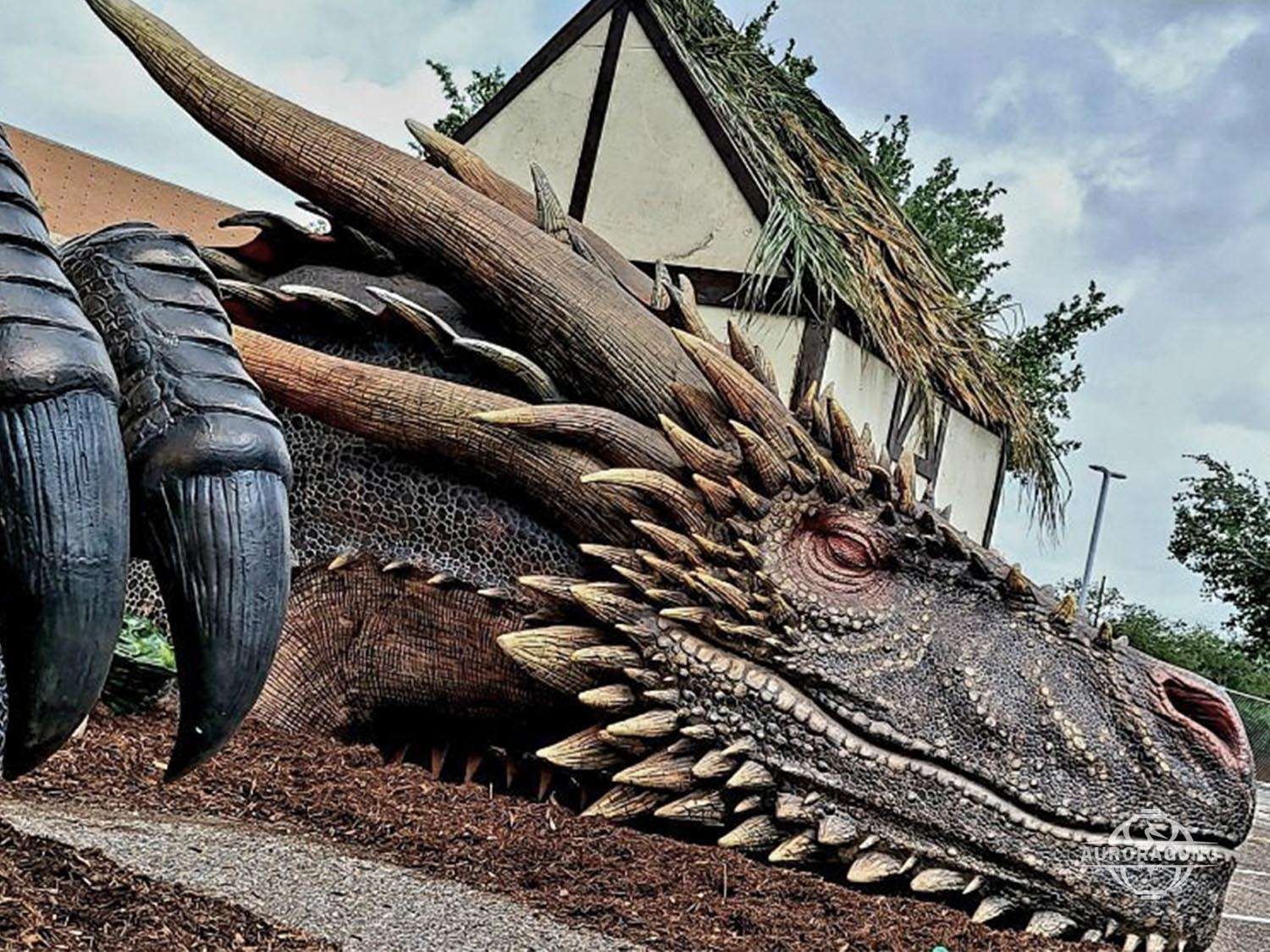 Close-up of the Giant Animatronic Dragon's head