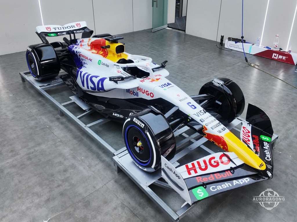 F1 Racing Car Model front view in realistic display