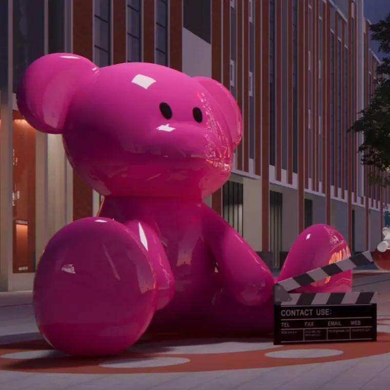 Mascot Fiberglass Sculpture placed in an outdoor plaza for long-term display