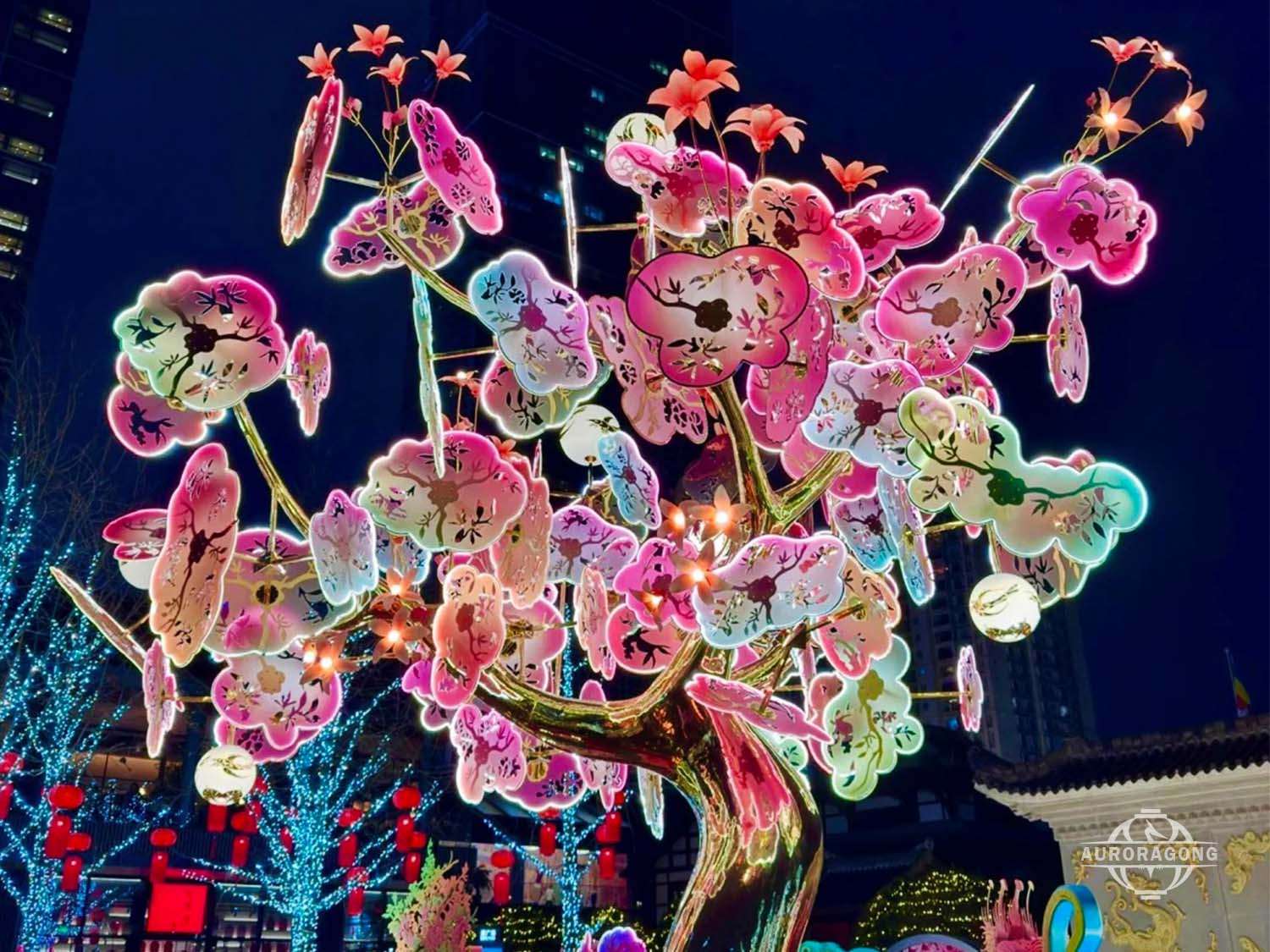 Outdoor Tree And Plants Lantern Lighting Sculpture Decoration