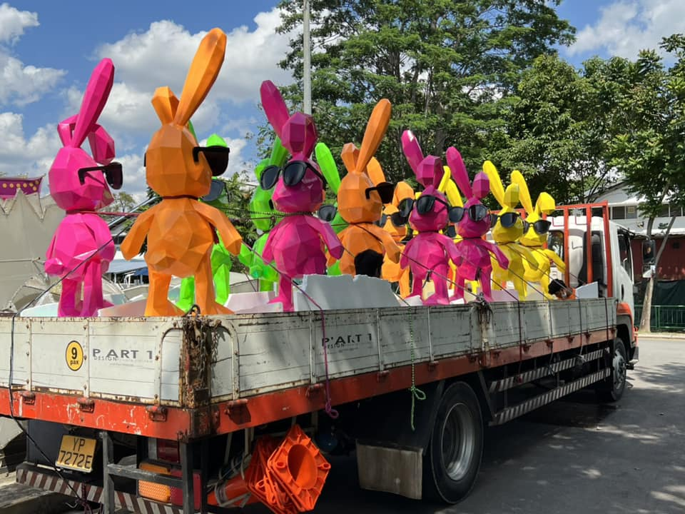 Rabbit fiberglass sculpture