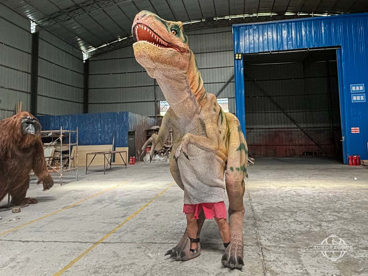 Durable and lightweight T-rex costume with realistic proportions