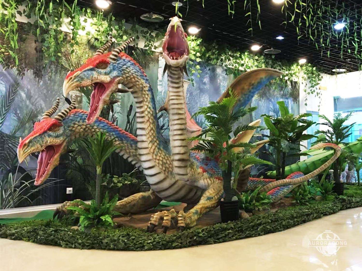 Lifelike Robotic Dragon for Theme Park Displays