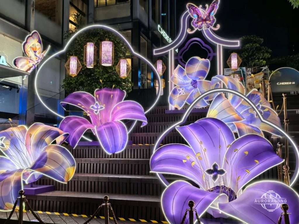 LED flower lantern decoration for shopping mall display