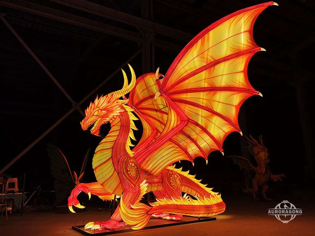 LED fire dragon lantern