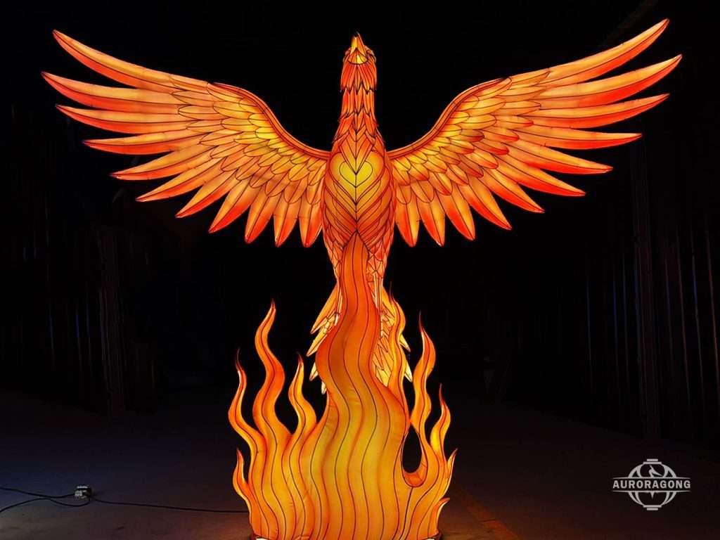 phoenix lantern lighting display at night festival