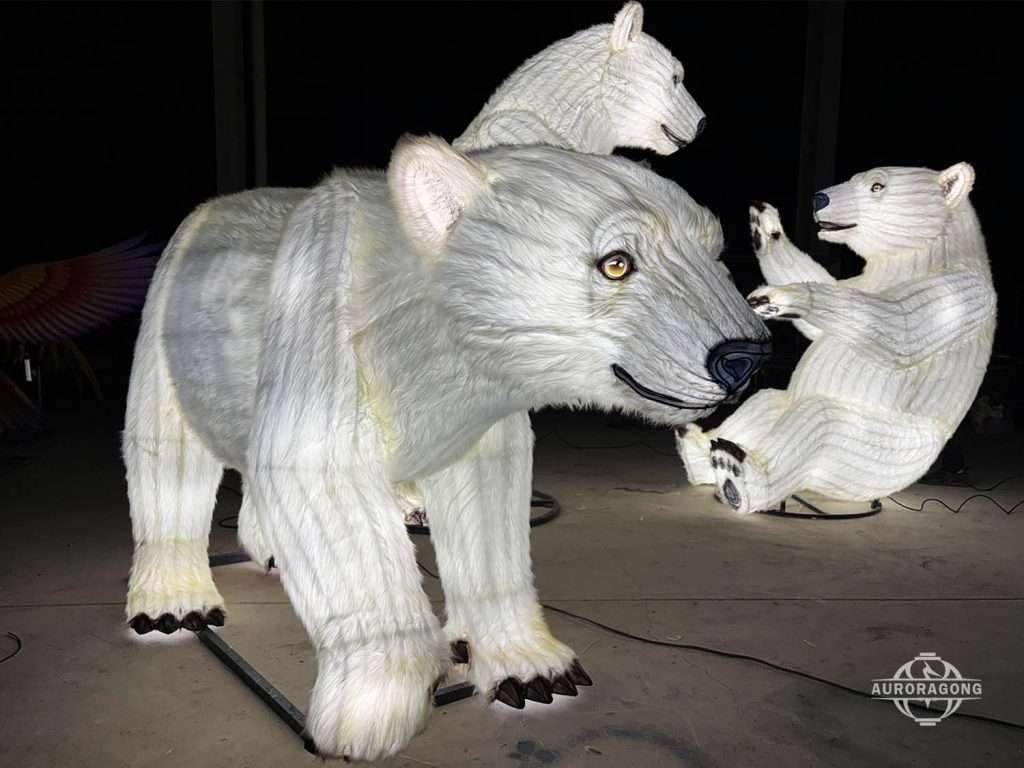 Polar Bear Lantern Sculpture