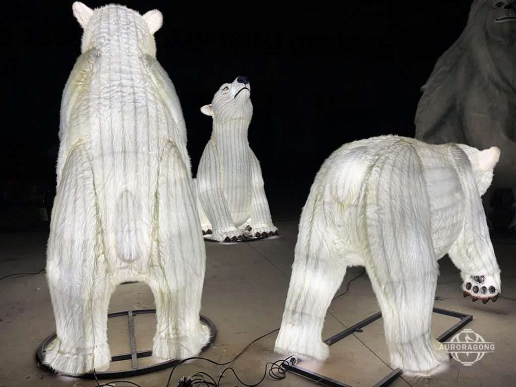 Luminous Handcrafted 3D Polar Bear Lantern Sculpture