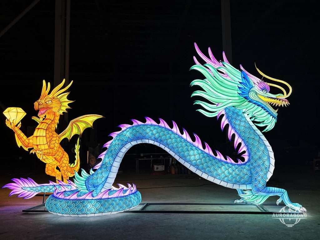 Blue Water Dragon Lantern