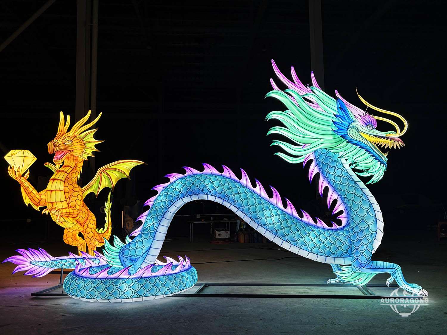 Blue Water Dragon Lantern