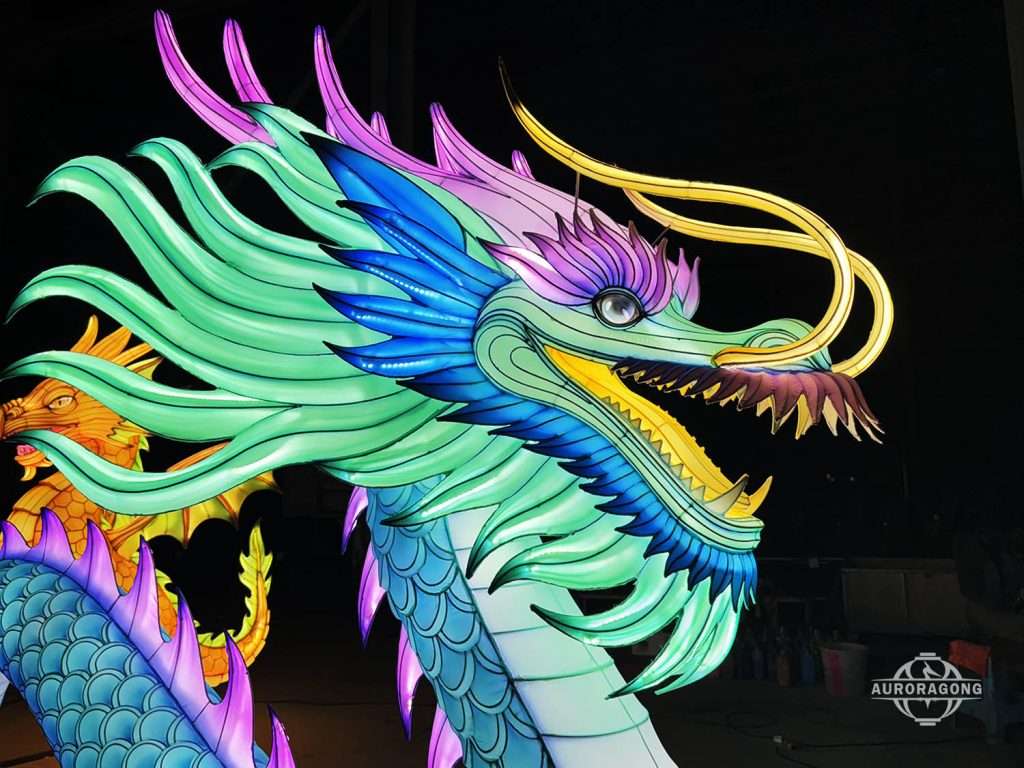 Fantasy blue dragon LED lantern for festival decoration