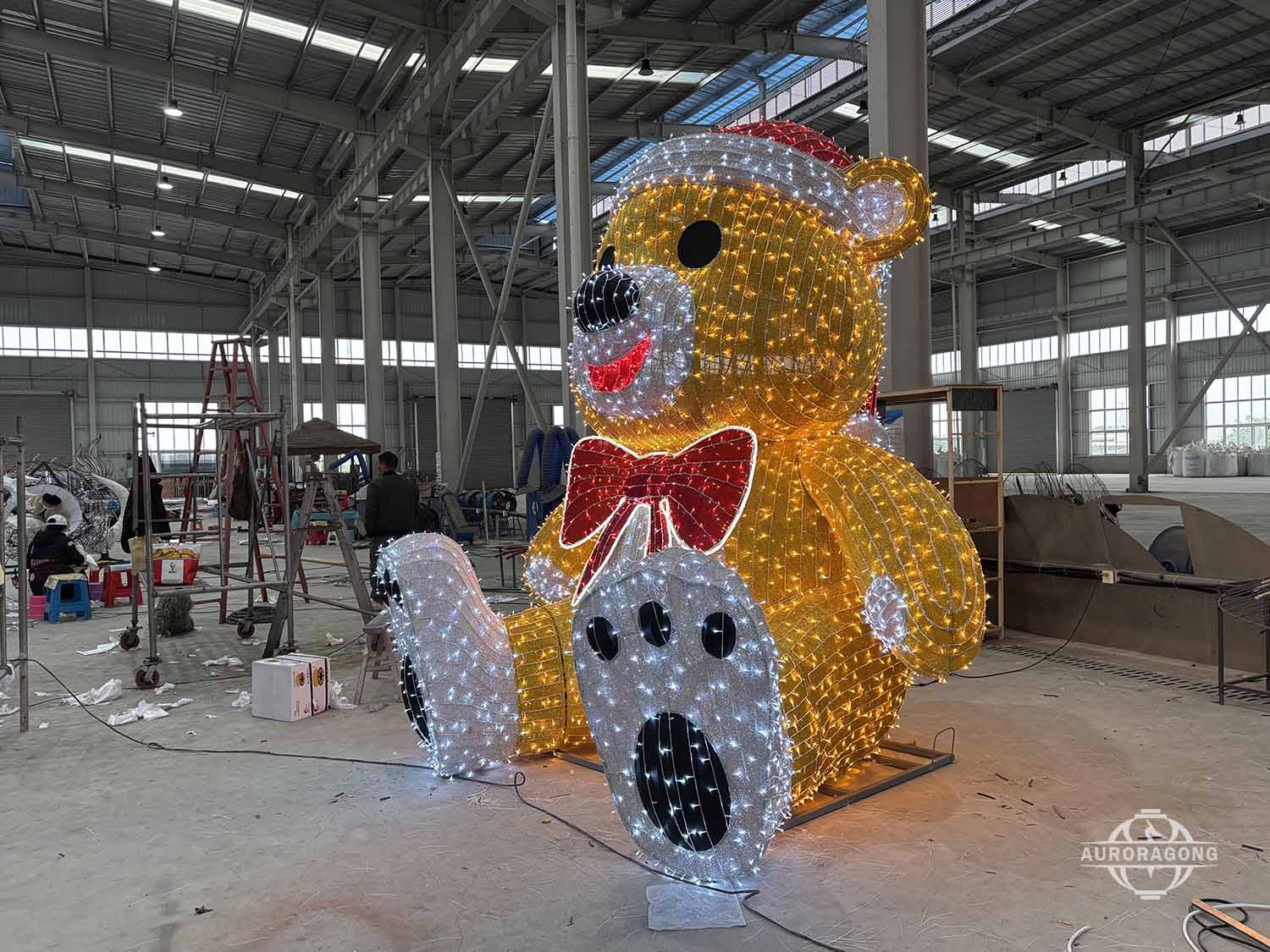 LED Christmas Bear Figures Lantern