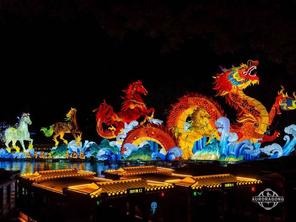 Custom Chinese Dragon Horse Lantern for Festival Displays