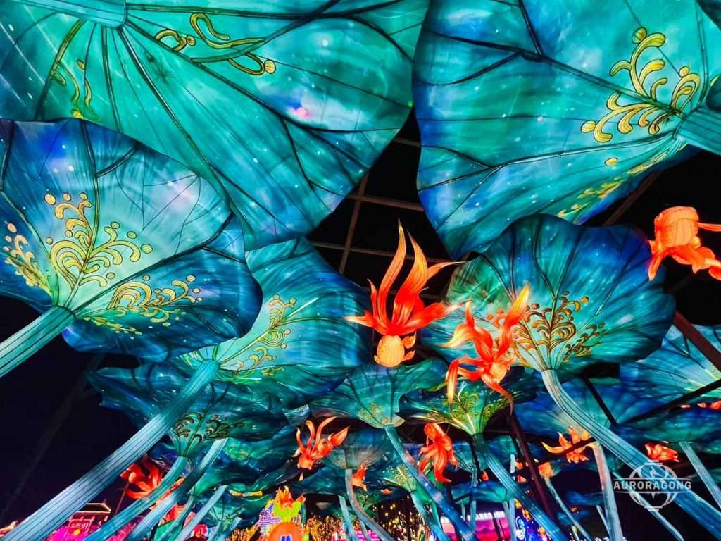 Lotus Leaf Fish Corridor Lantern display