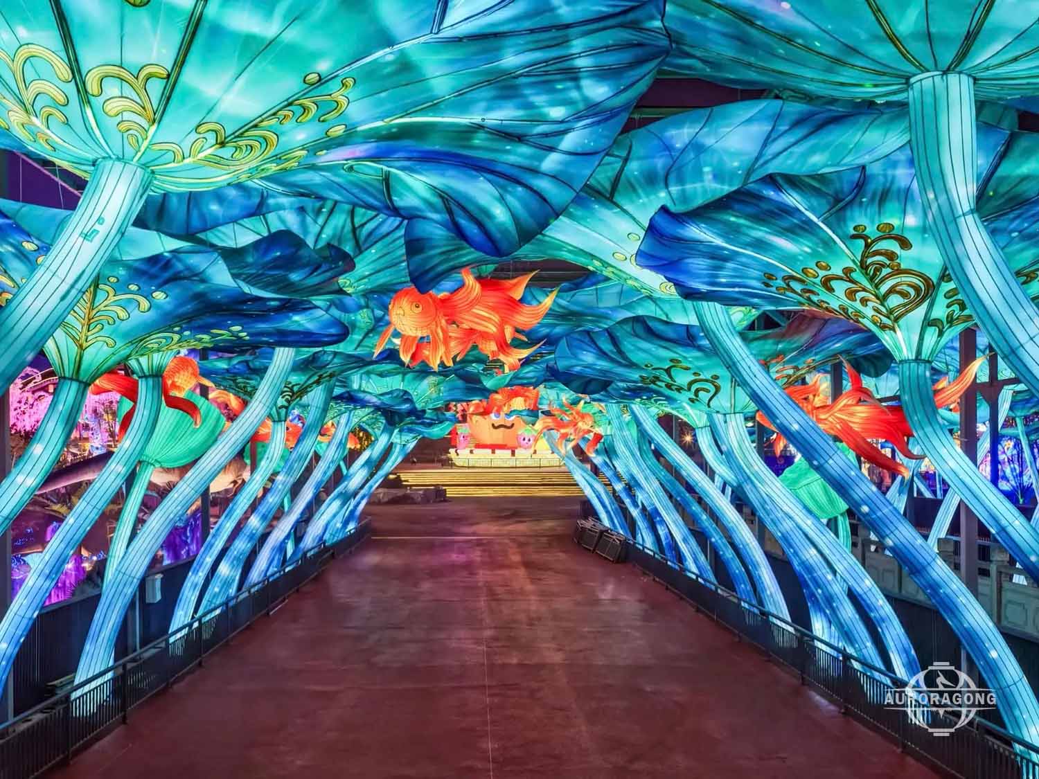 Custom Fantasy Lotus Leaf Fish Corridor Lantern