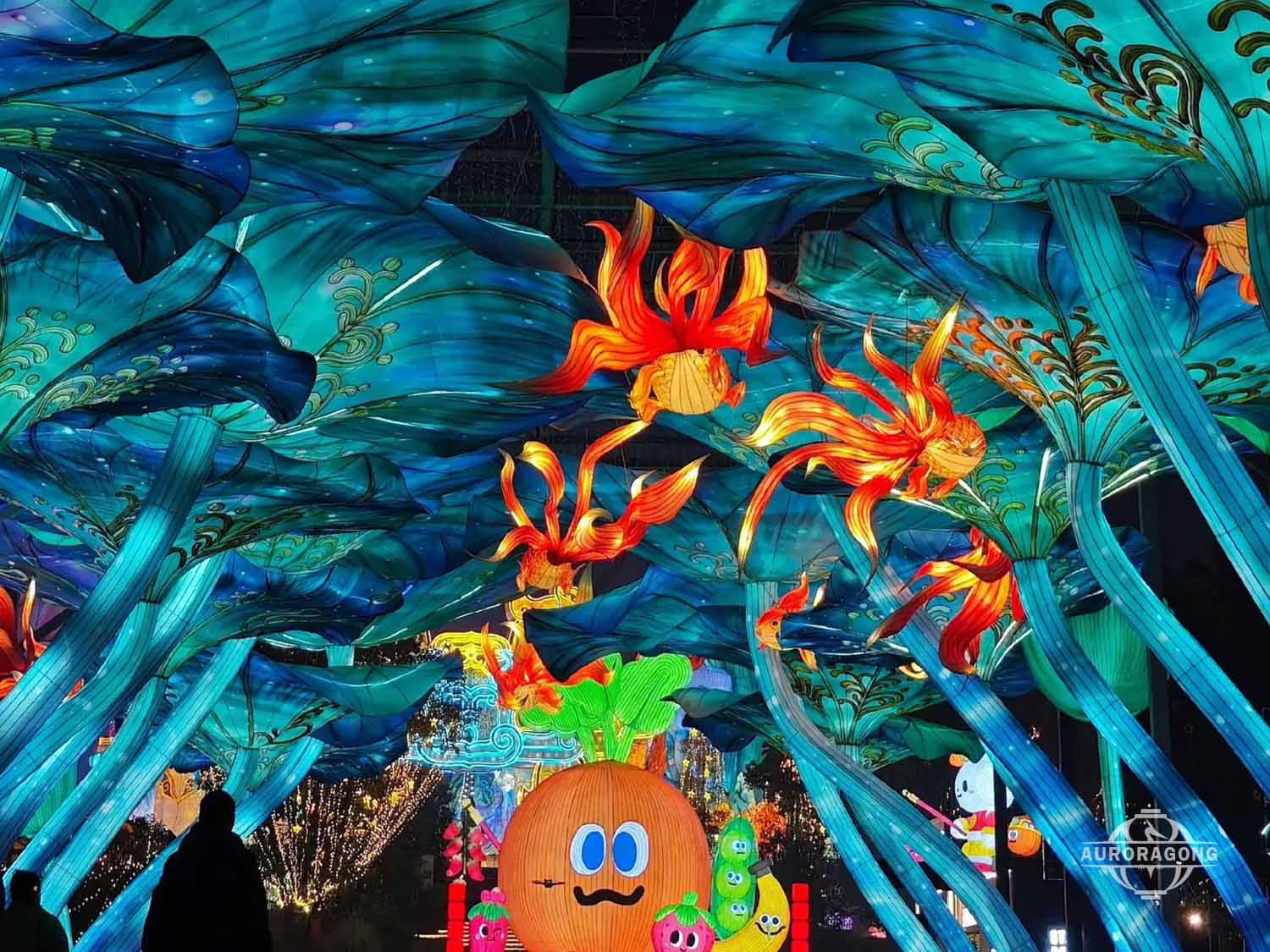 Betta Fish Lamp Set Lantern for Cultural Events