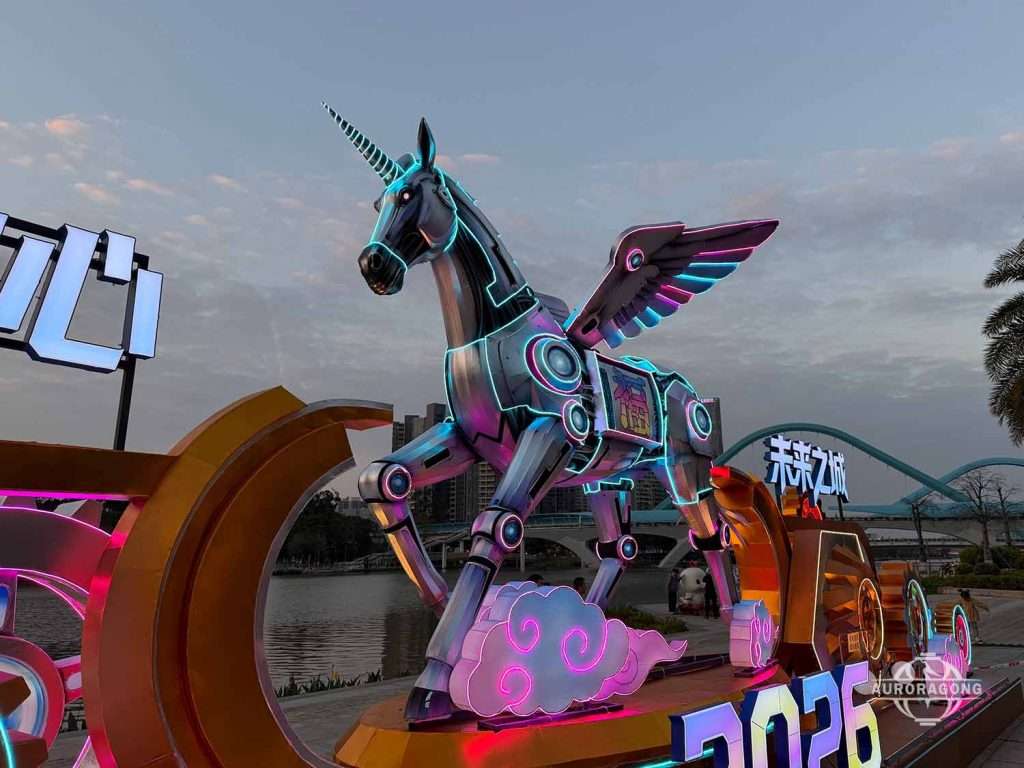 LED Mechanical Horse Asian Lantern