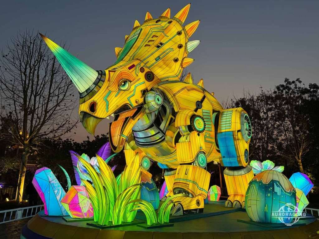 Light-up Triceratops lantern model
