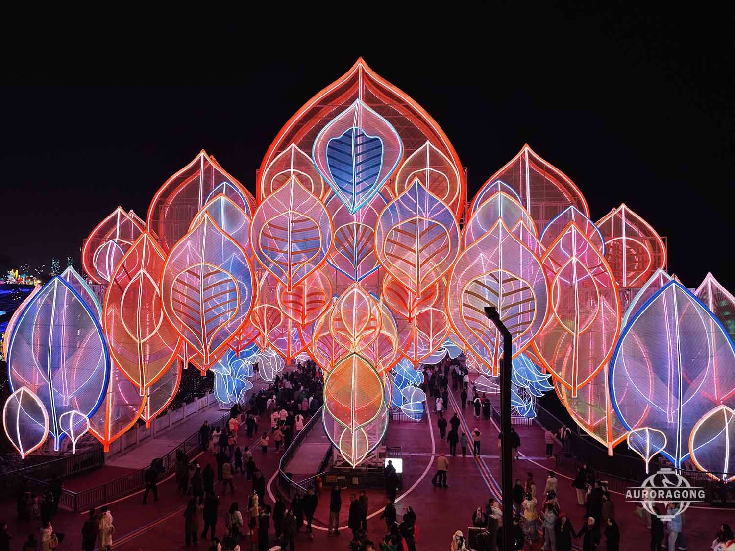 Large Outdoor LED Light Sculpture For Festival