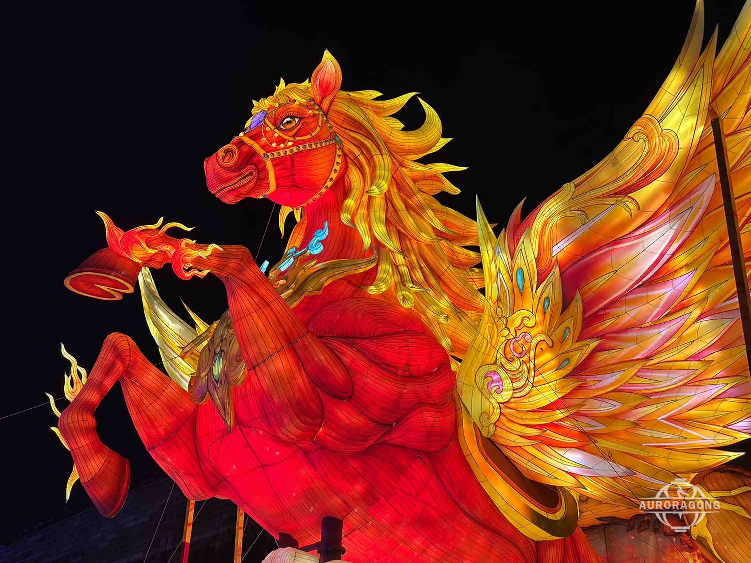 Colorful Fiberglass Horse Sculpture for Theme Events