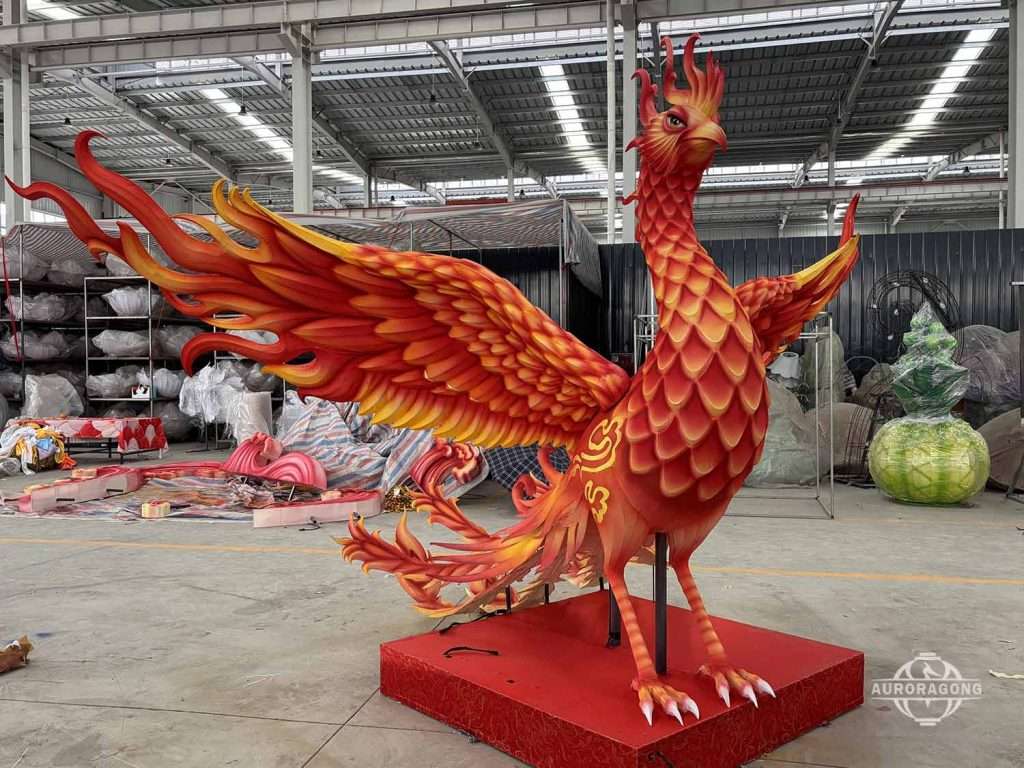 Custom Phoenix Sculpture Lantern