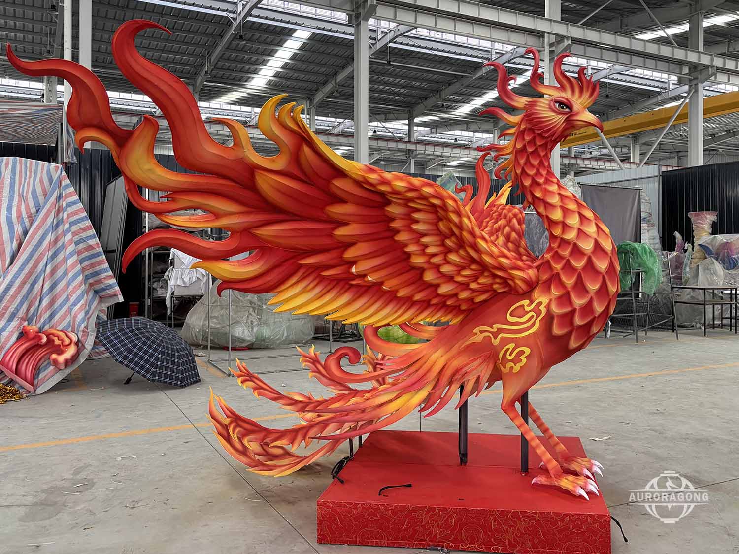 Custom Giant Phoenix Sculpture Lantern