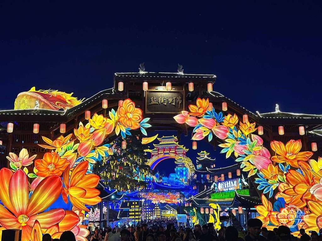 Custom Giant Floral Festival Entrance Lantern