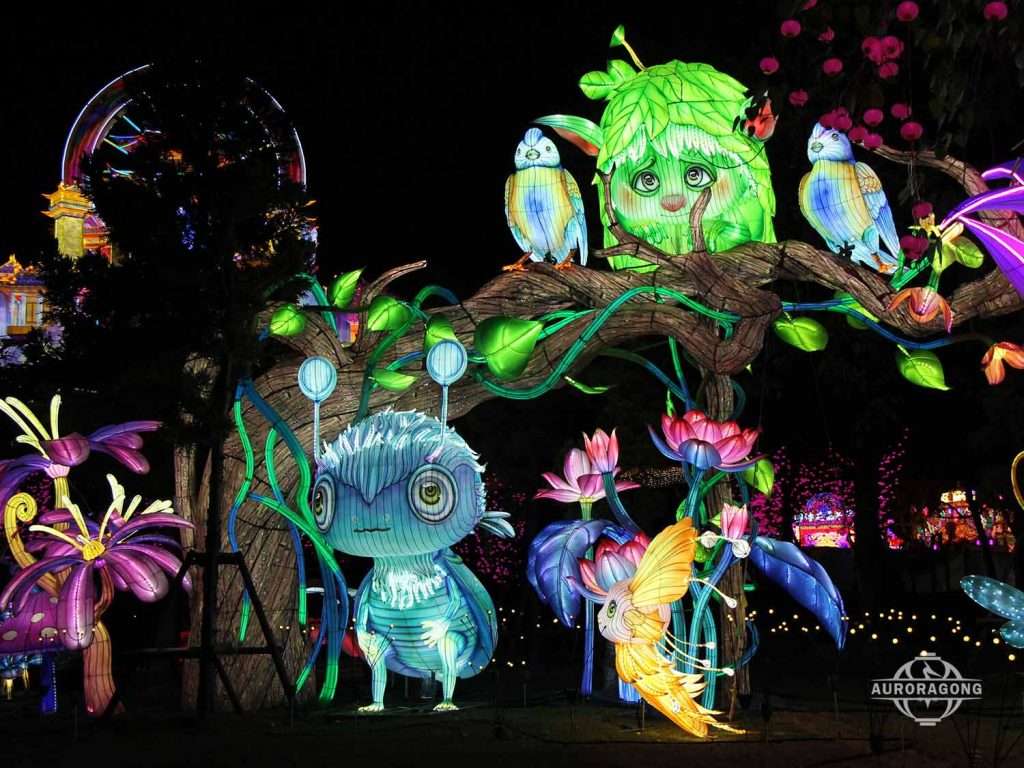 magical elf lantern festival lighting scene
