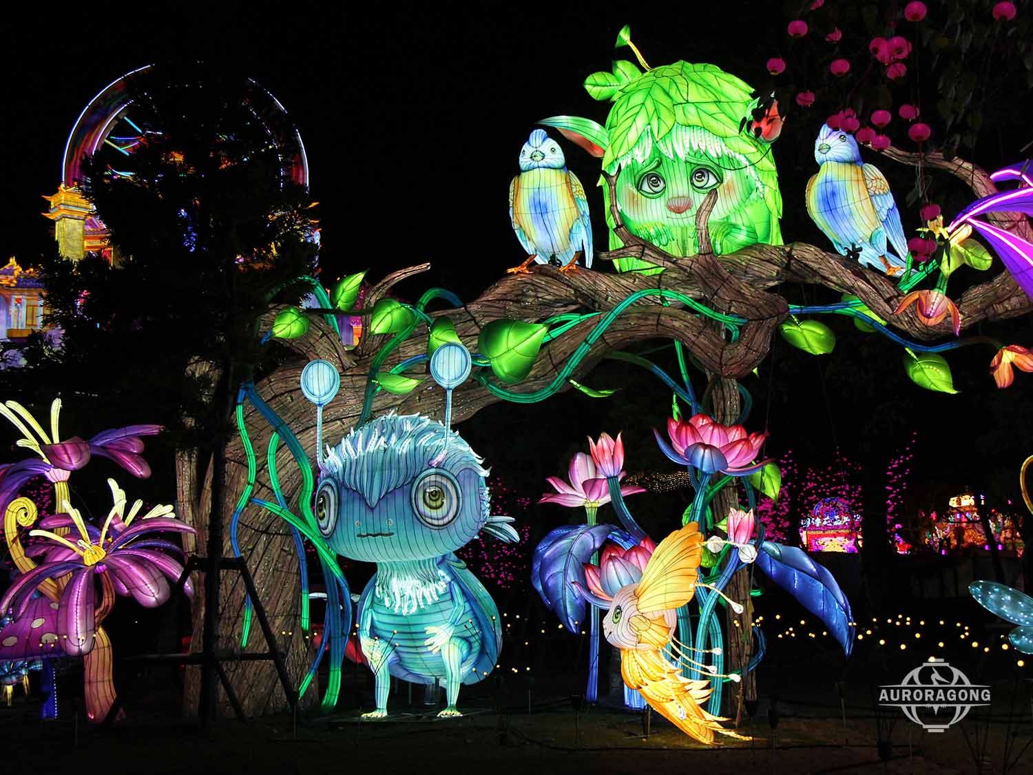 magical elf lantern festival lighting scene