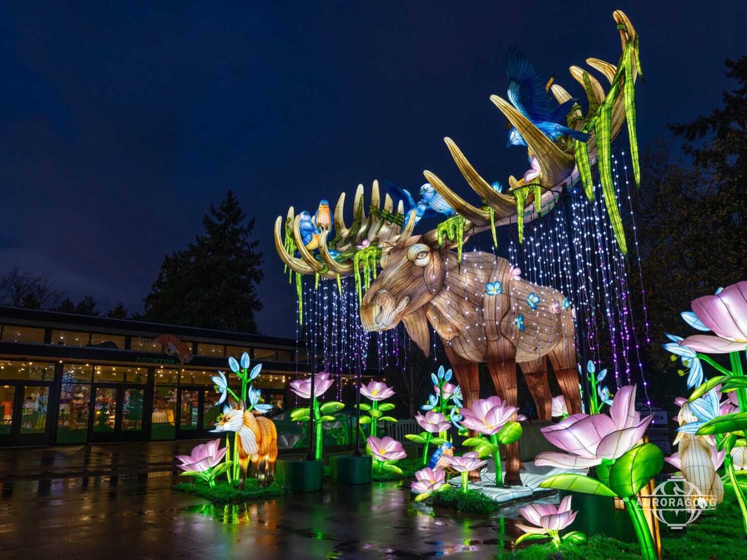 Custom Forest Elk Lantern Display for Festivals & Theme Parks
