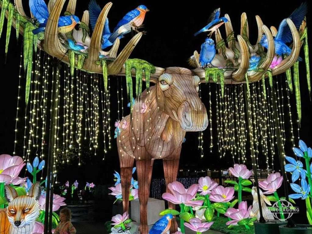 Custom Forest Elk Lantern Display for Festivals