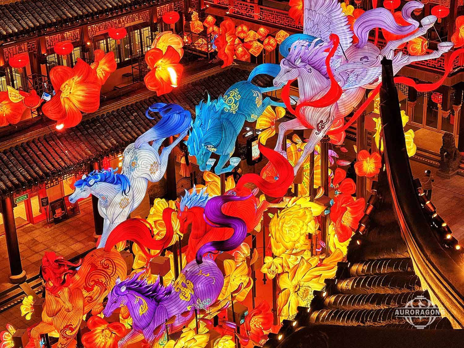 Galloping Horse Lantern Commercial Display