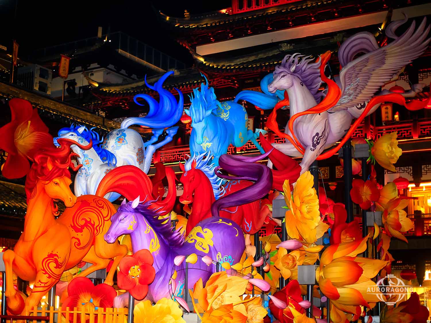 Galloping Horse Lantern Display