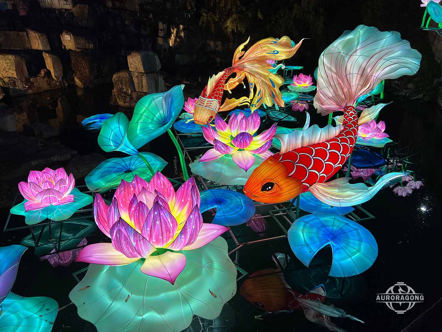 Betta Fish Lamp Set Lantern for Theme Parks