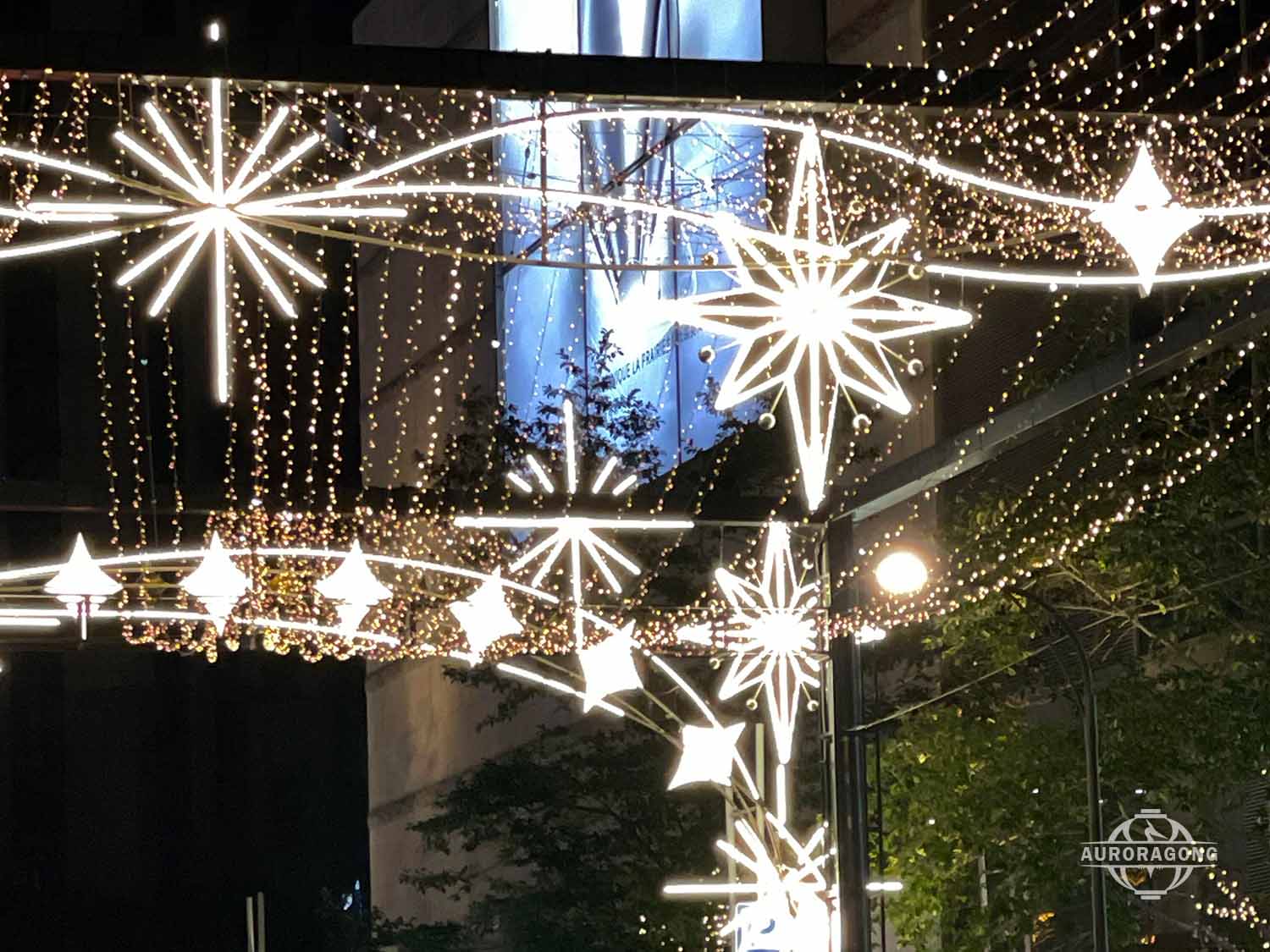 Custom Arched LED Passage Lights with Star and Snowflake Decorations