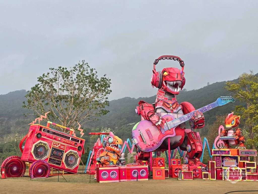Music T-Rex Lantern showcased during the day