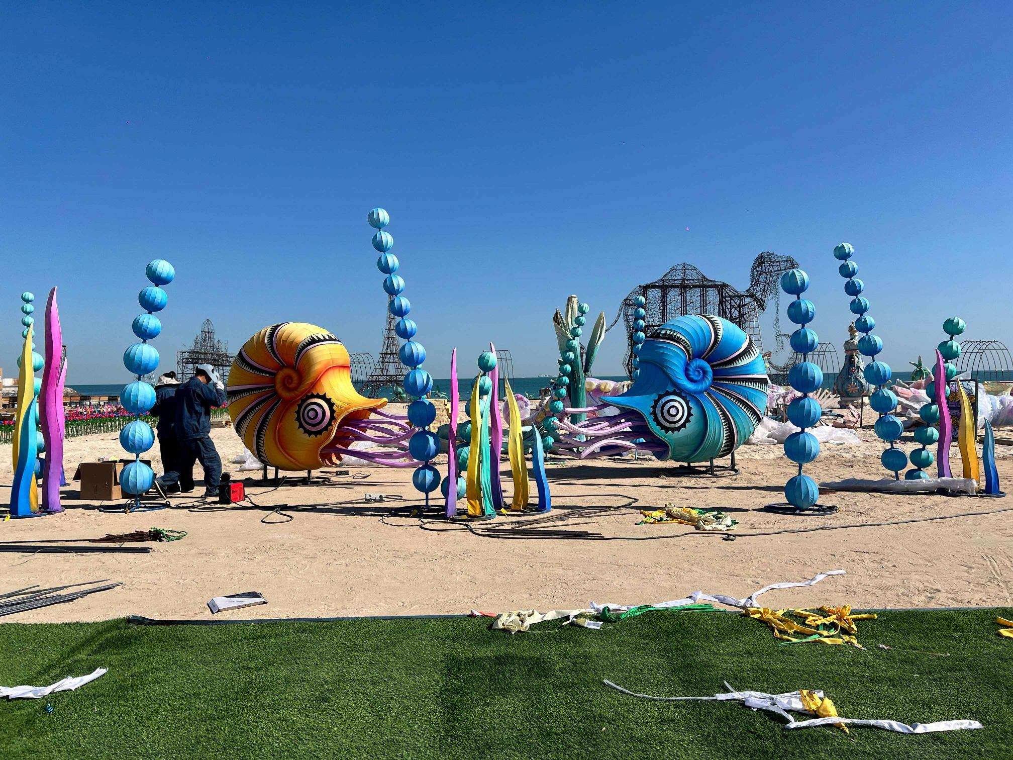 decorative lighting effects of the Kuwait Light Festival project