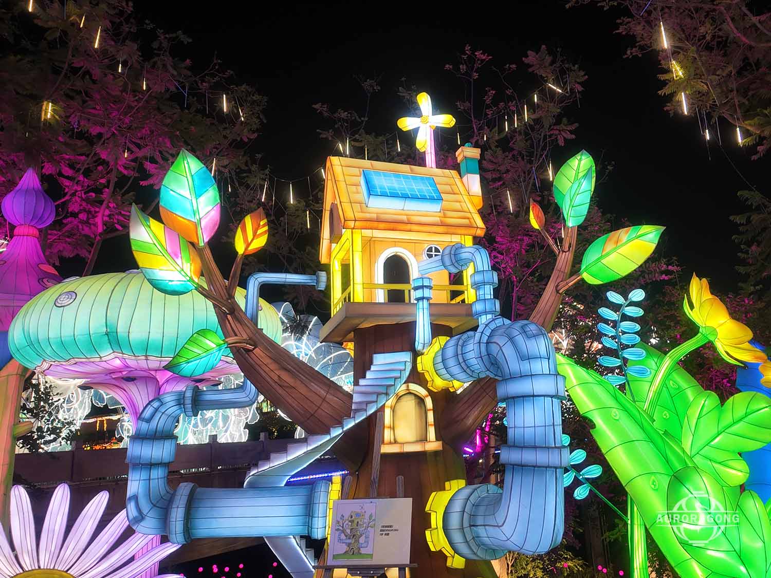 Children's Imagination Inspired Treehouse Lantern Installation