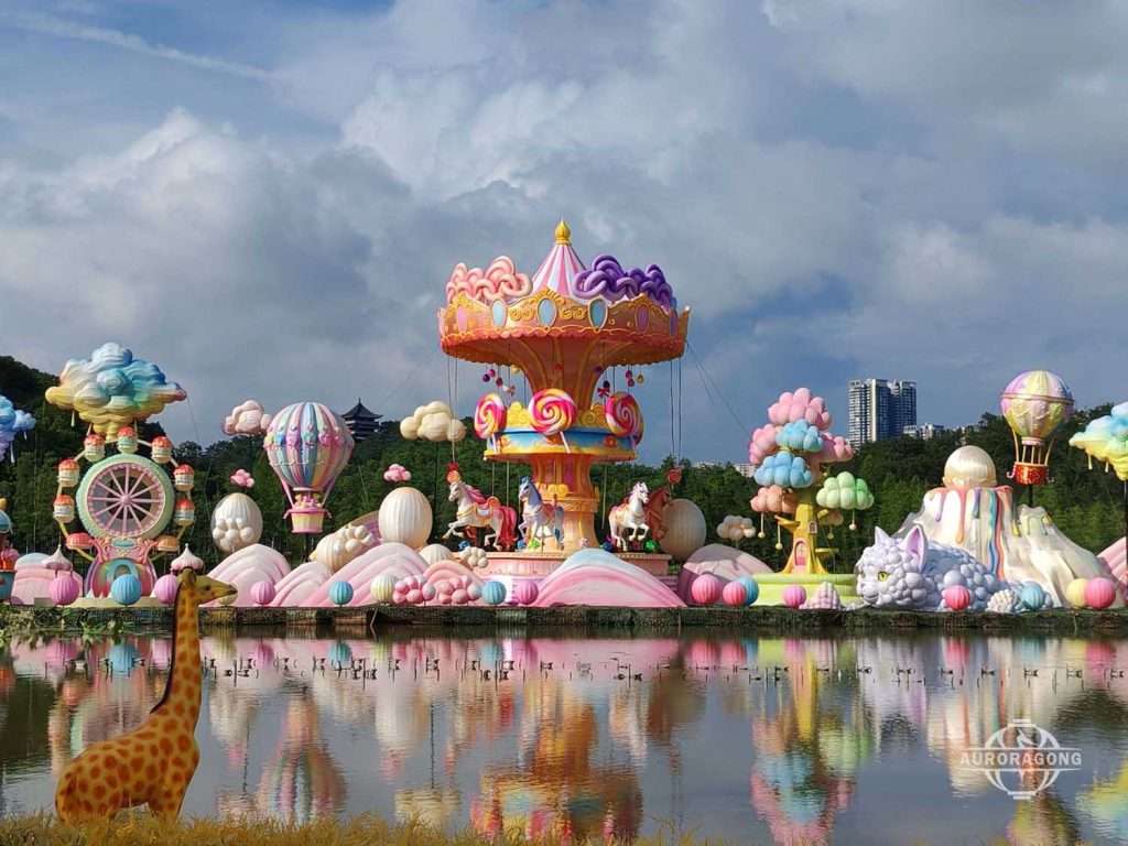 Theme park carousel lanterns