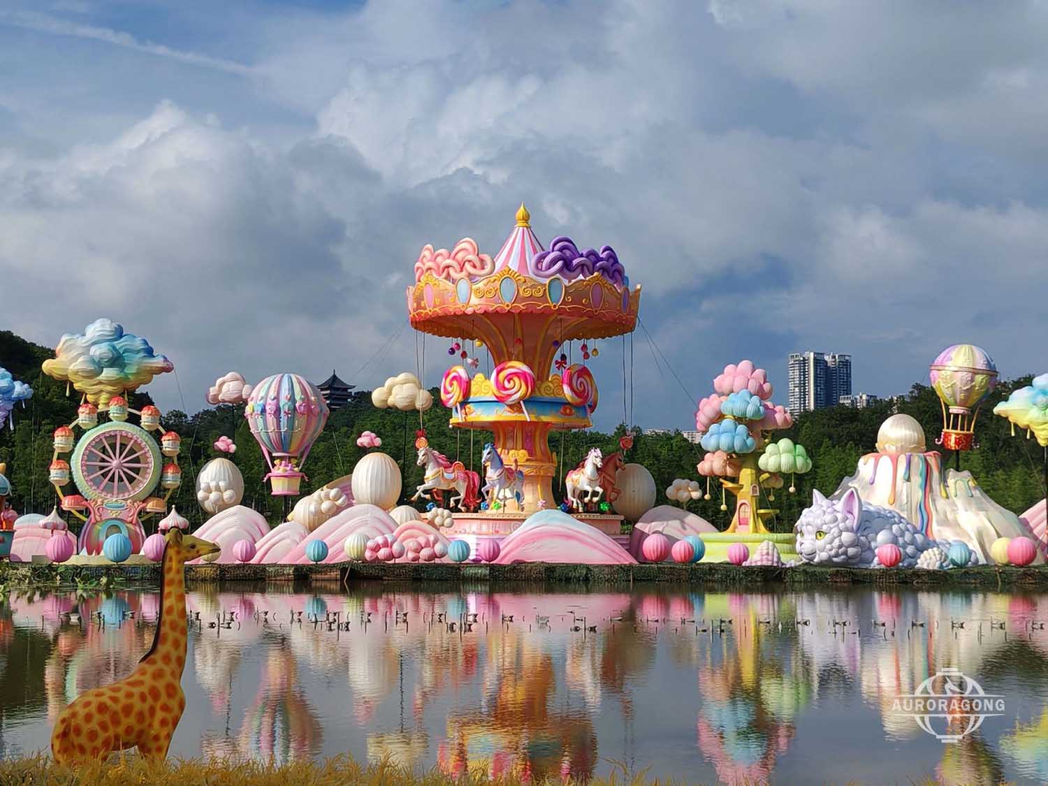 Theme park carousel lanterns
