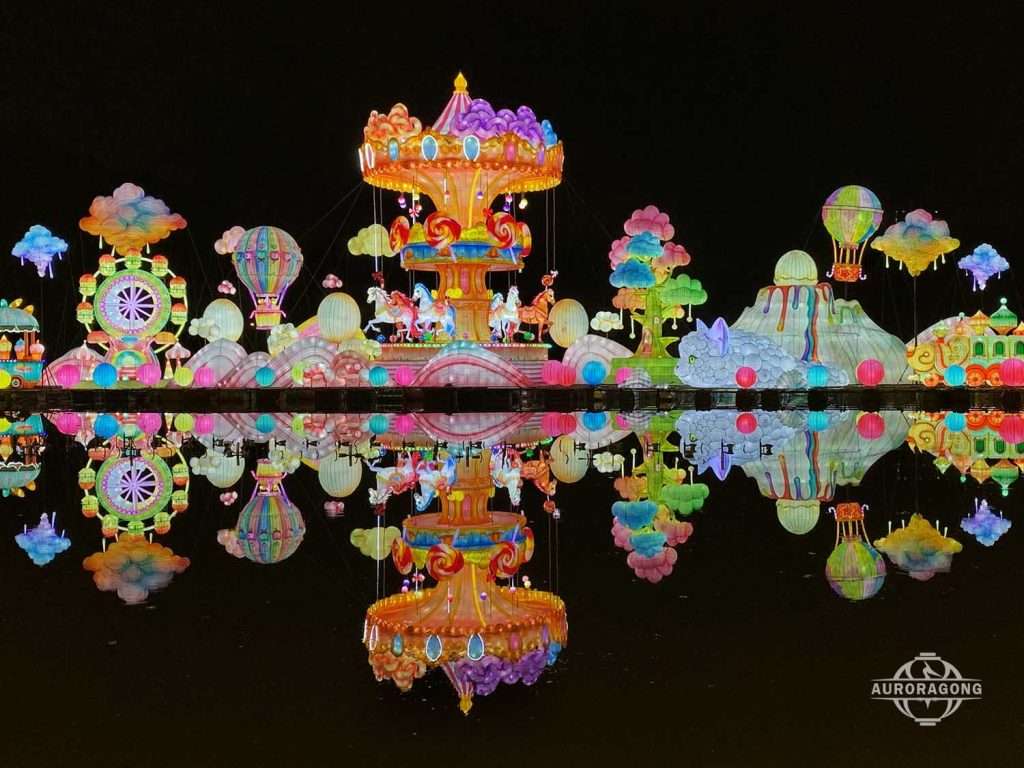 Custom festival lanterns carousel display for theme parks and lantern festival events