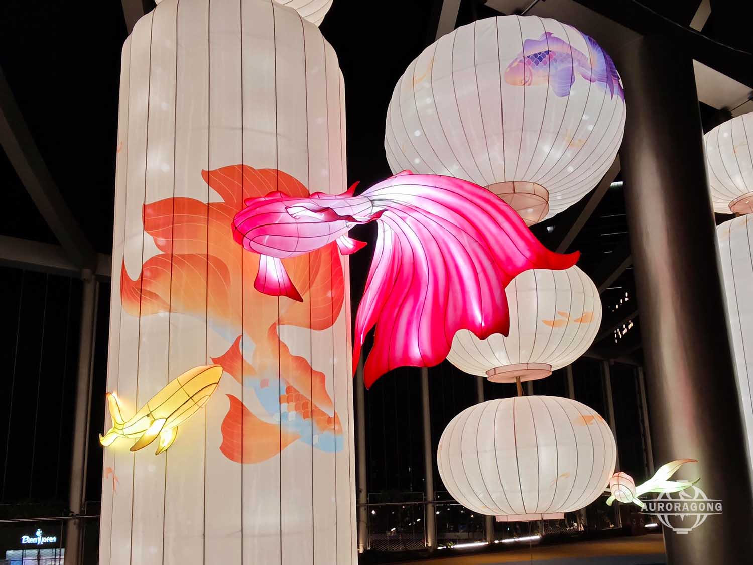 Betta Fish Lamp Set Lantern for Shopping Malls